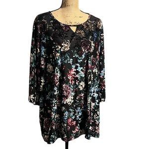 Catherines Velvet and Mesh Fully Lined Tunic